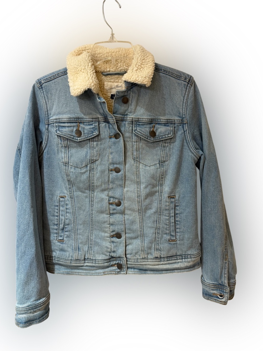 Universal Thread Light Blue Denim Jacket with Cream Sherpa size Small